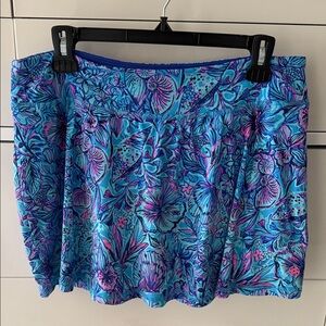 Lilly Pulitzer size Large Blues & Pinks Floral Print Skirt